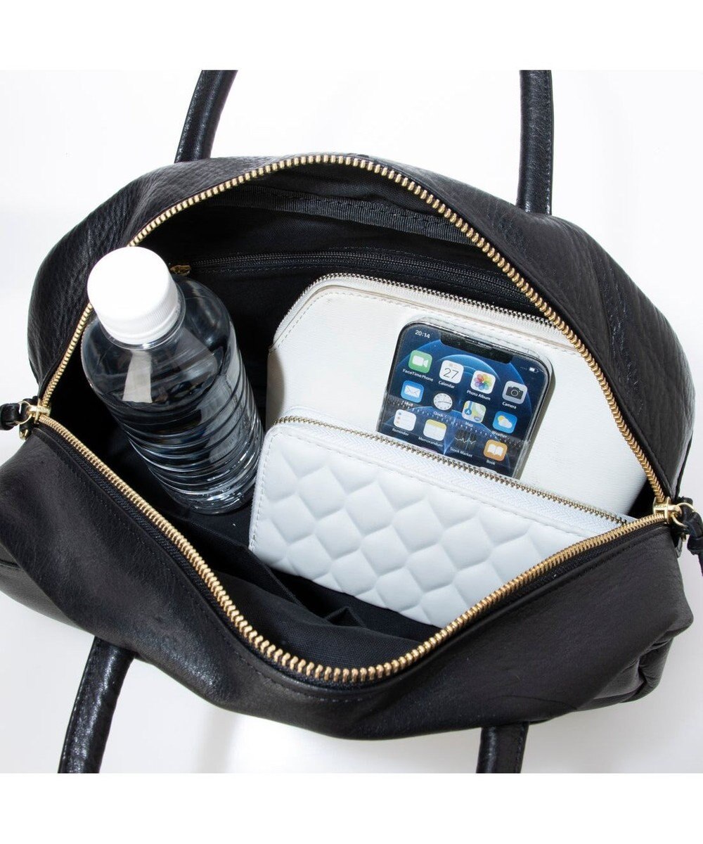 UNBILLION ペルケ perche / ガーメントレザー・サスティナブル2wayハーフムーンボストンM 