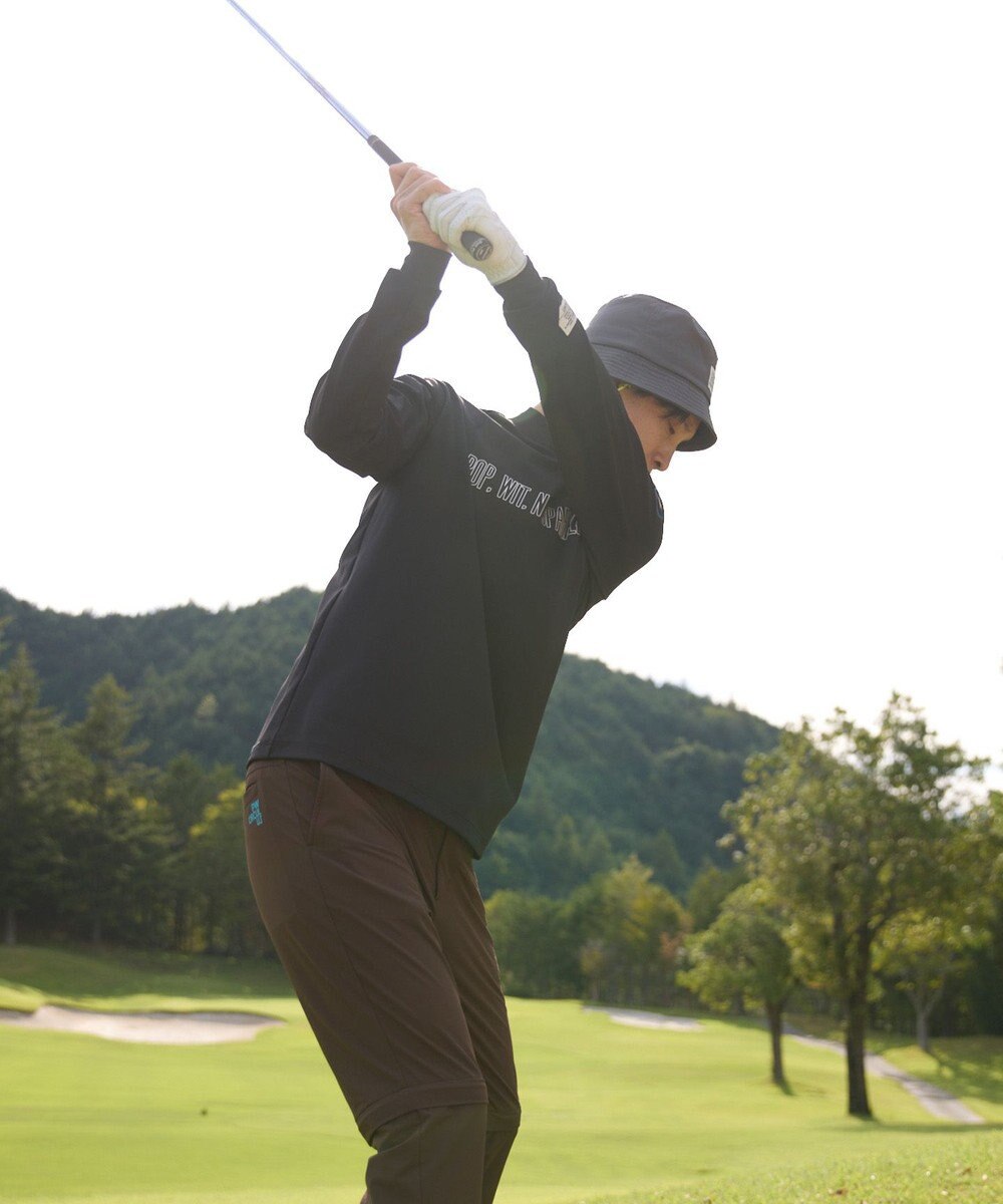 PW CIRCULUS 【吸水速乾 /  UV遮蔽率99.9% UVカット / ストレッチ】【MEN】アニマルグラフィックロングスリーブモックT  ゴルフ 