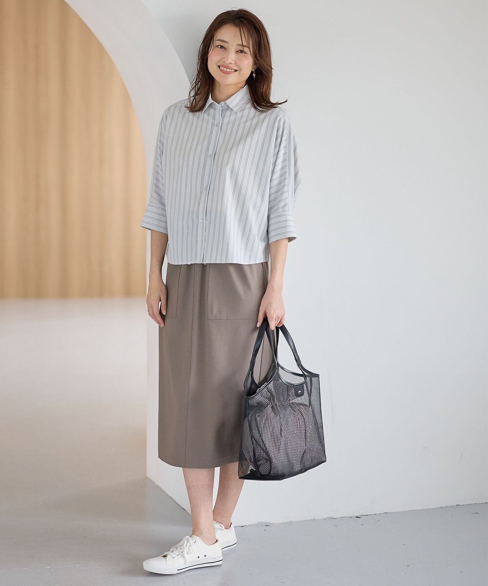 ANY L 【UVカット/抗菌防臭/速乾/手洗い可】エニィファンクション ストライプドルマンシャツ 