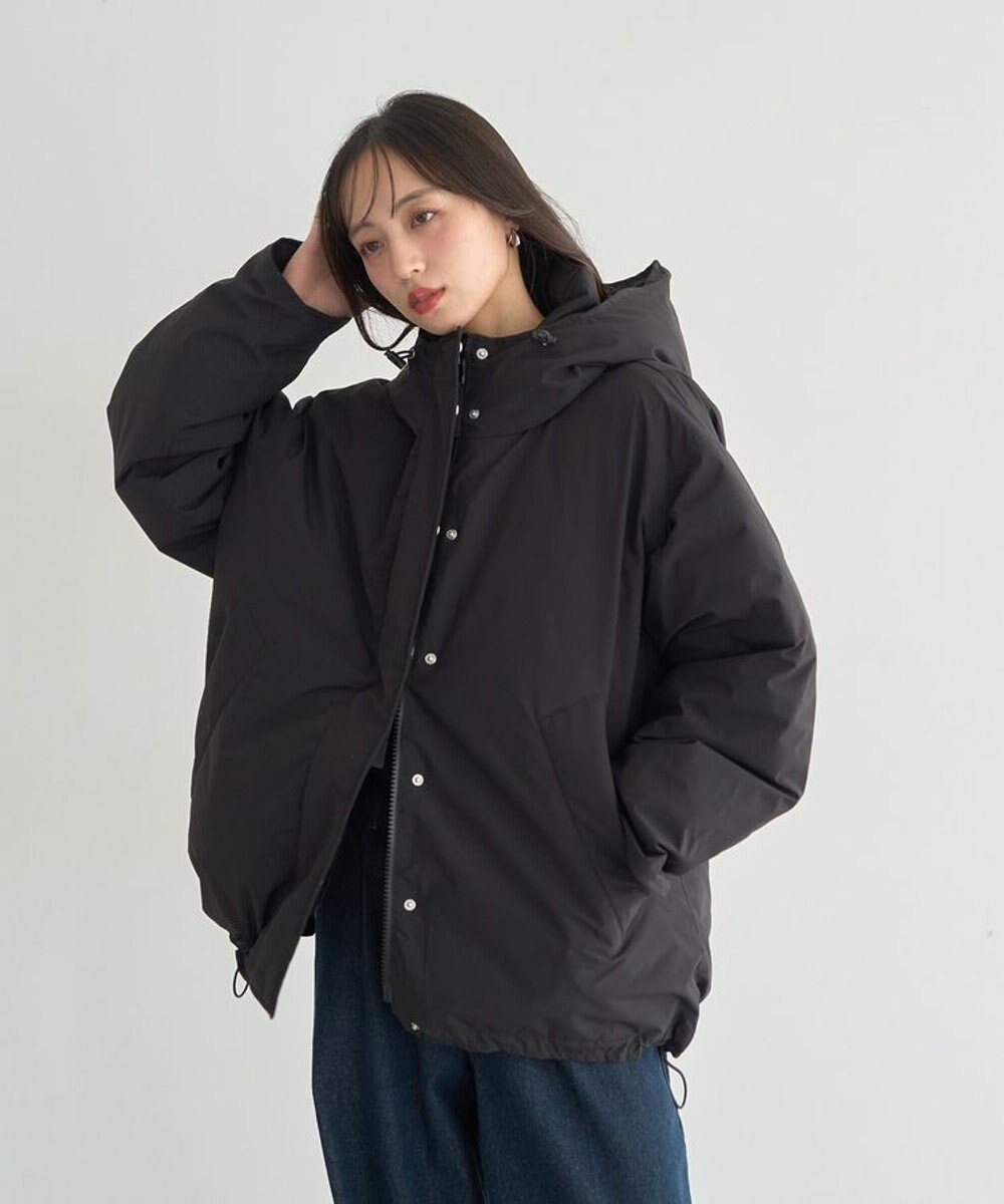 earth music&ecology フーデットパファーコート 