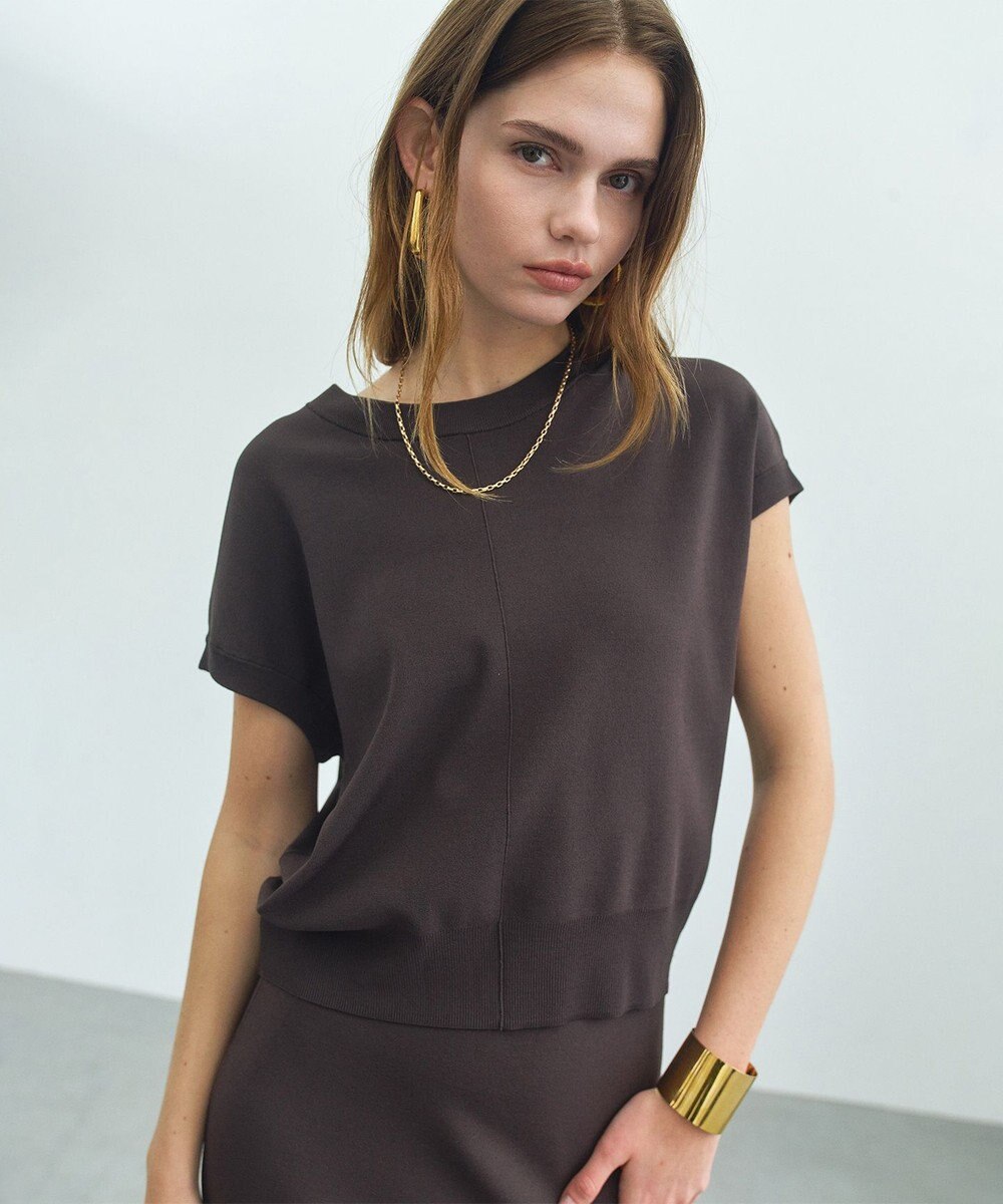 BEIGE， 【ロングセラー】LAURA / ストレッチ ドロップショルダーニット 