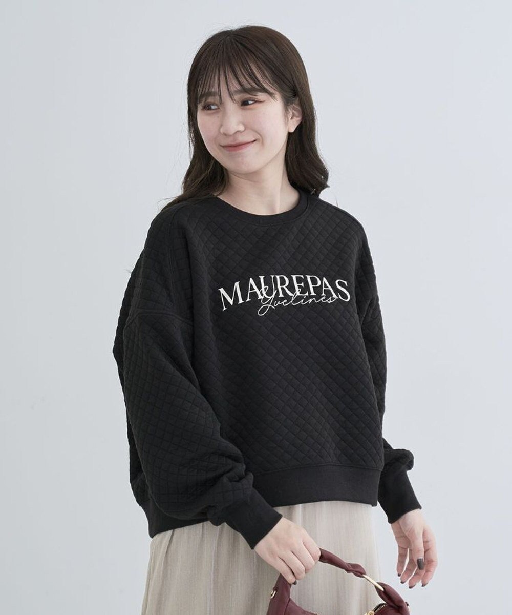 Green Parks ショート丈キルトロゴプルオーバー 