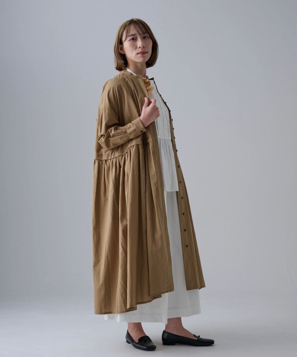 muuc 花刺繍モチーフのコットンローンワンピース 