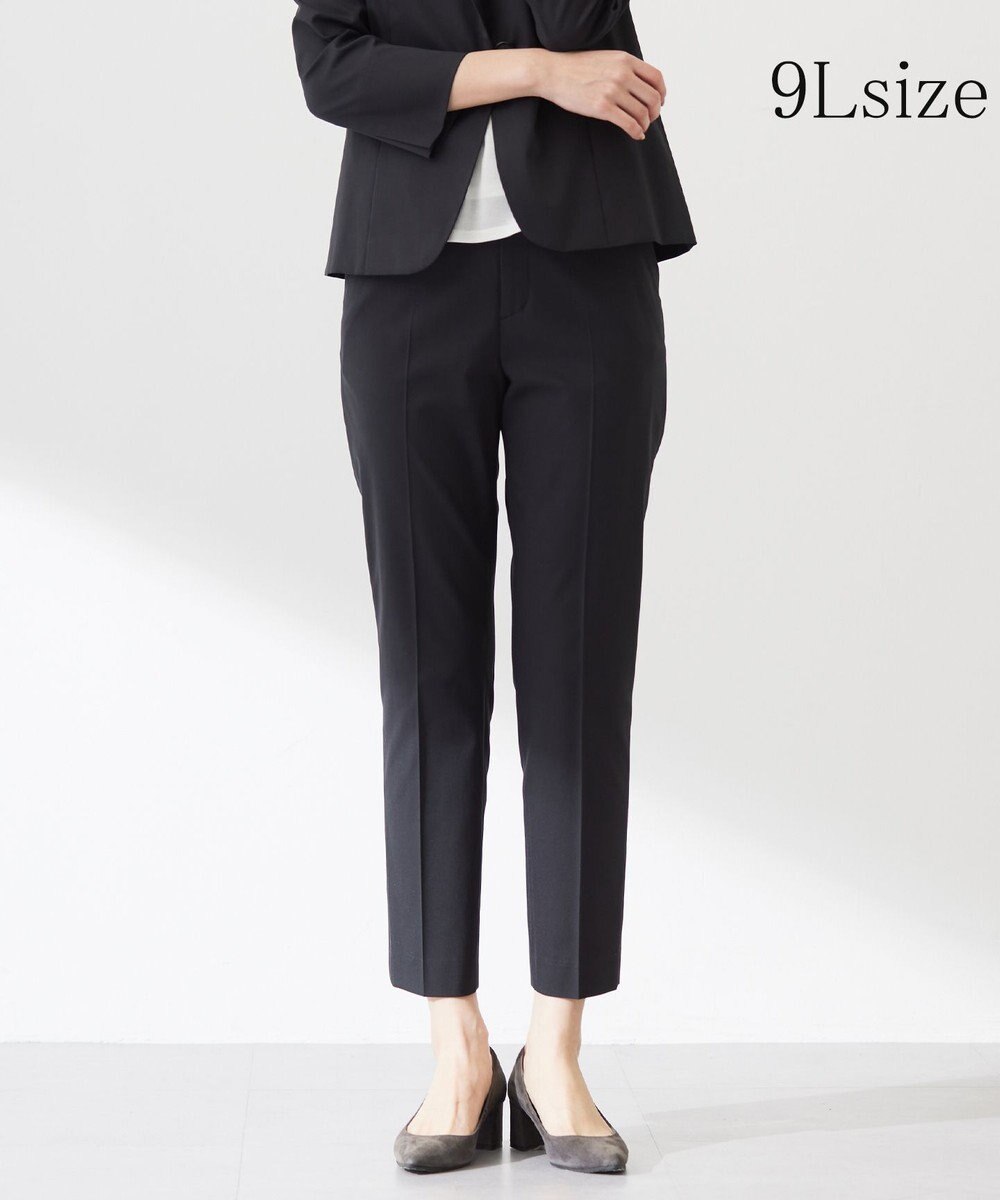 J.PRESS LADIES L 【セットアップ対応・洗える・撥水・防汚】コットンFITTYシャーク テーパード パンツ 