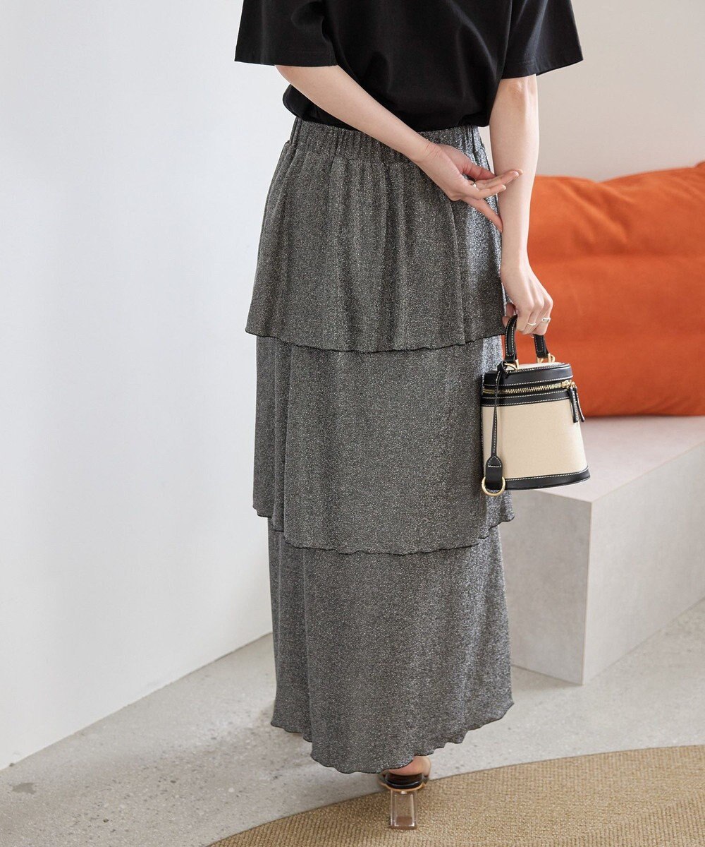 AMERICAN HOLIC ラメカットティアードスカート 