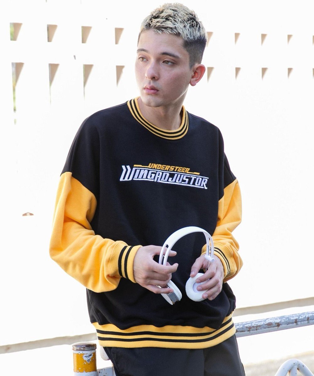 WEGO ヘビーウエイト刺繍バイカラープルオーバー 