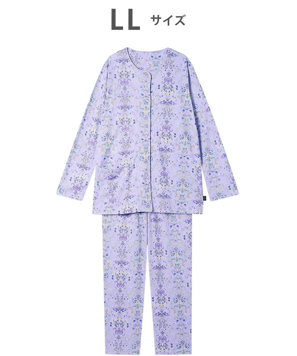 WACOAL パジャマ 長袖 長ズボン 綿100%(本体) ミントン レディース NDX541 /ワコール 