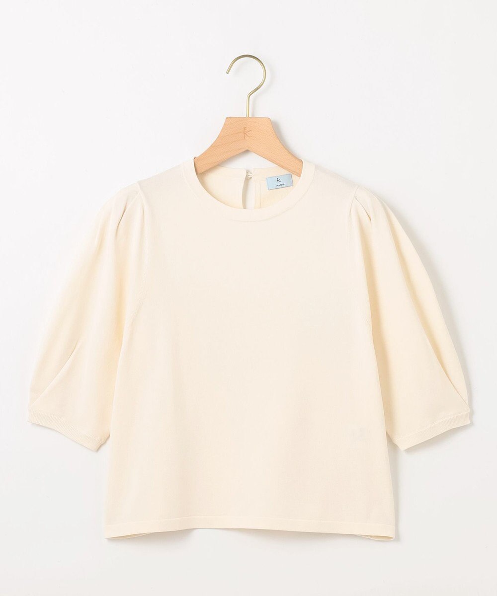 組曲 クルミボタン5分袖ニット 