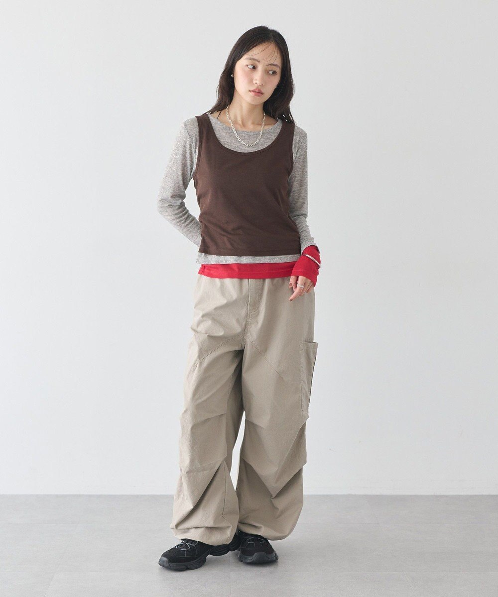 earth music&ecology SET2点ハイショクシアータンクトップ+ロンT 
