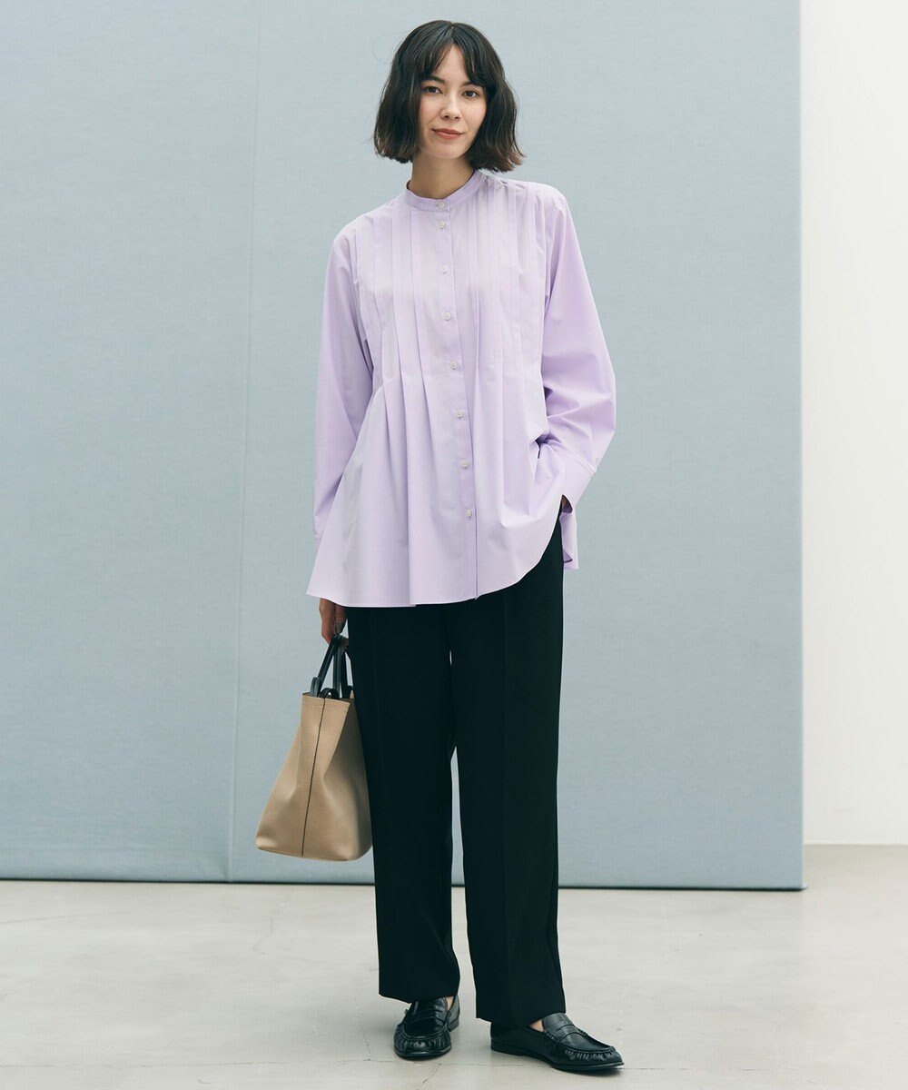 UNFILO L 【ウエストゴム/セレモニー】ドライダブルクロス タックテーパードパンツ 