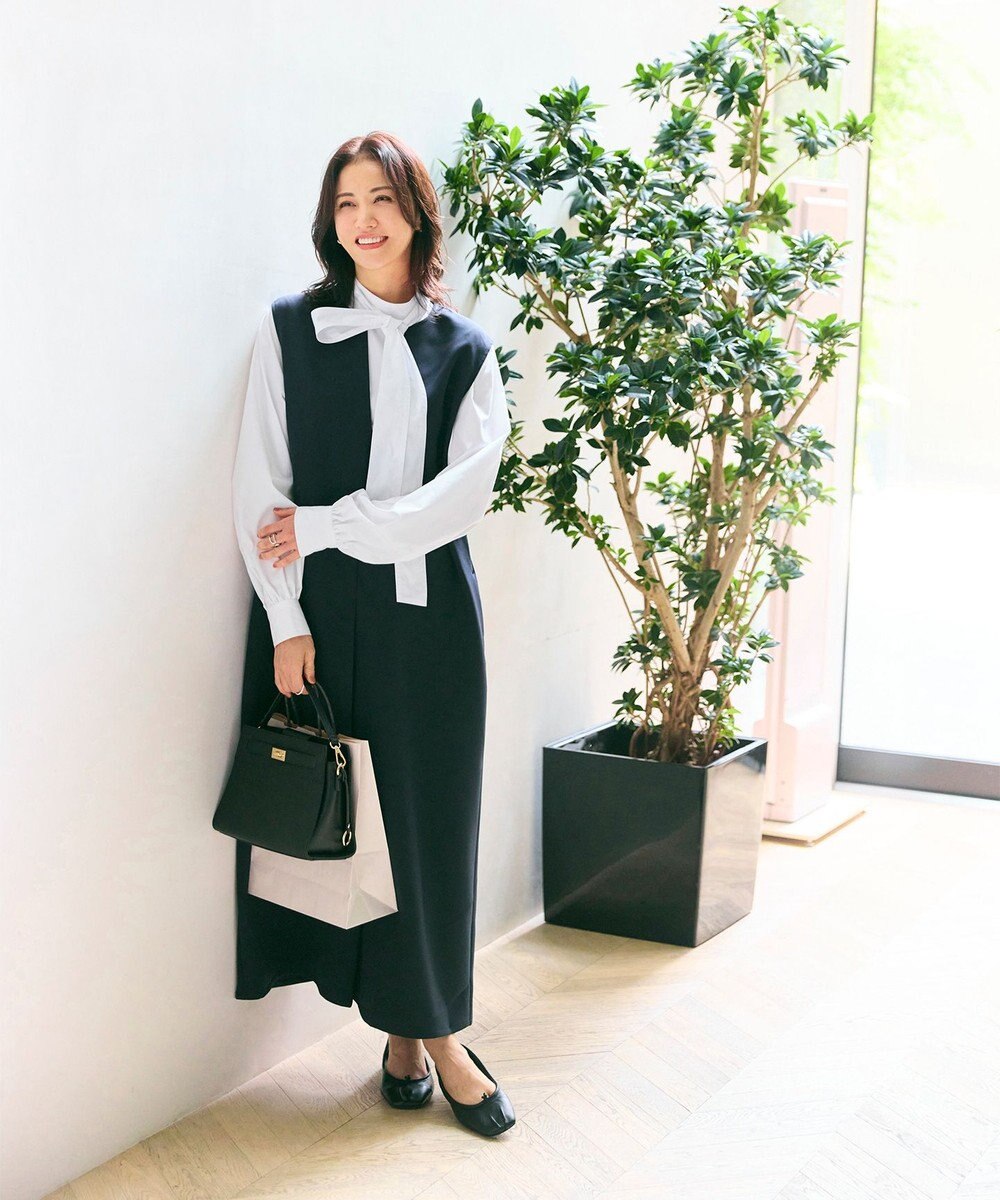 #Newans 【洗濯機可】キーネックジャンパースカート 