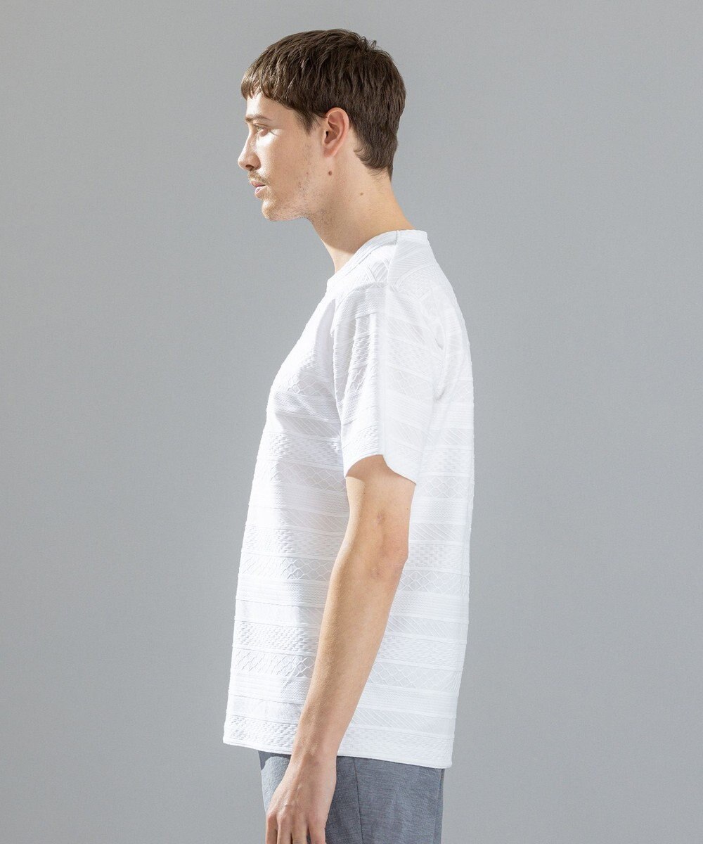 JOSEPH HOMME ジャガードボーダー　クルーネックTシャツ 