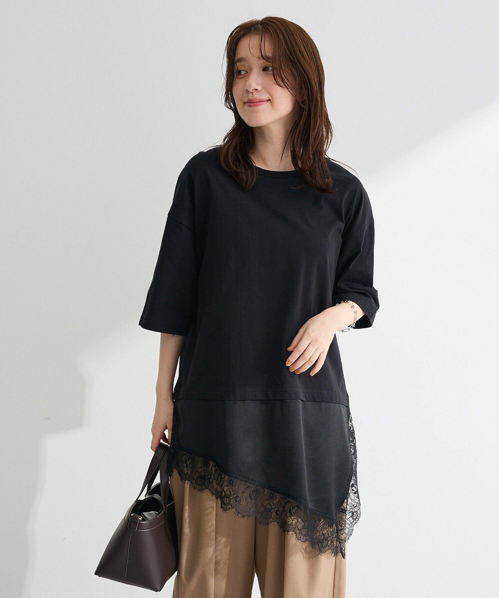 Green Parks レースドッキングＴシャツ 