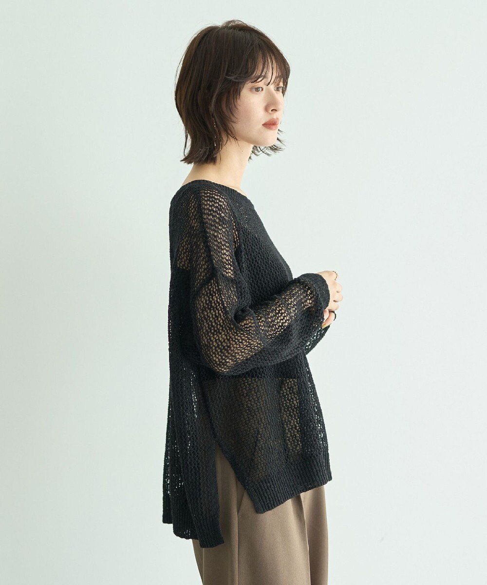 YECCA VECCA スラブメッシュルーズニット 