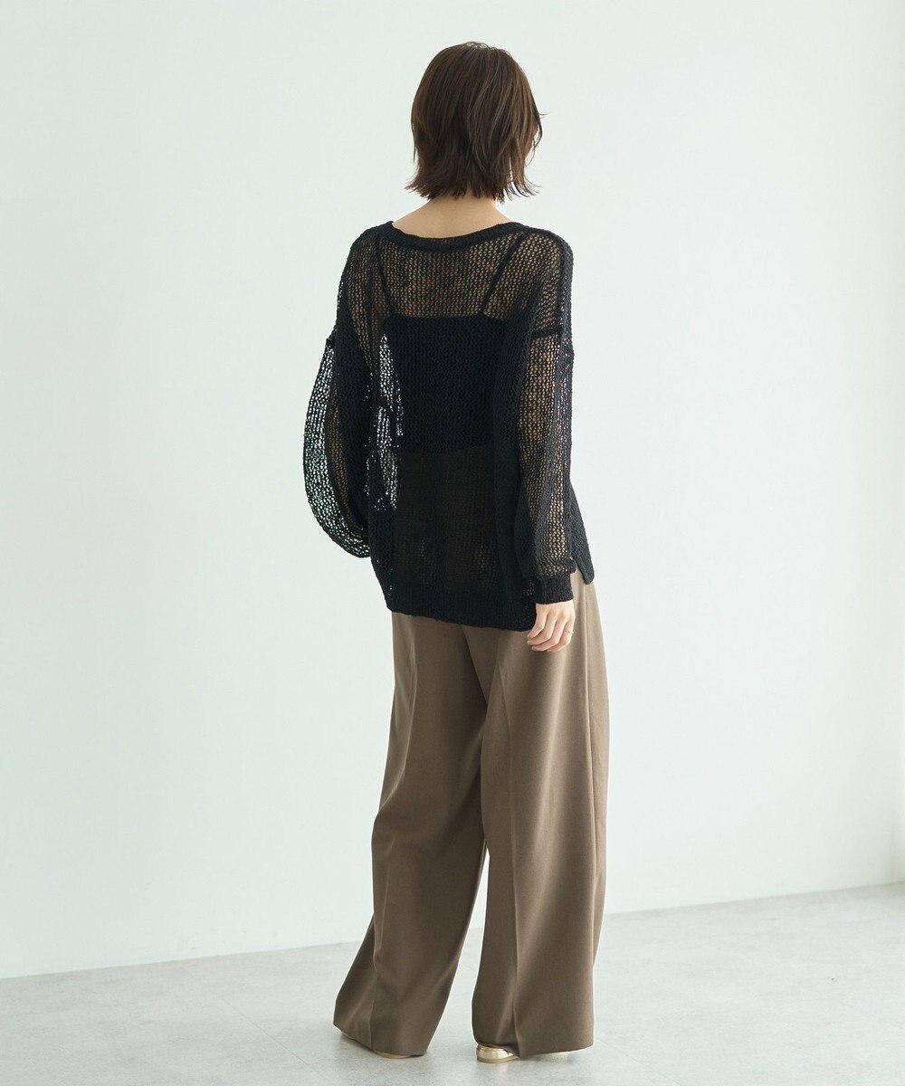 YECCA VECCA スラブメッシュルーズニット 