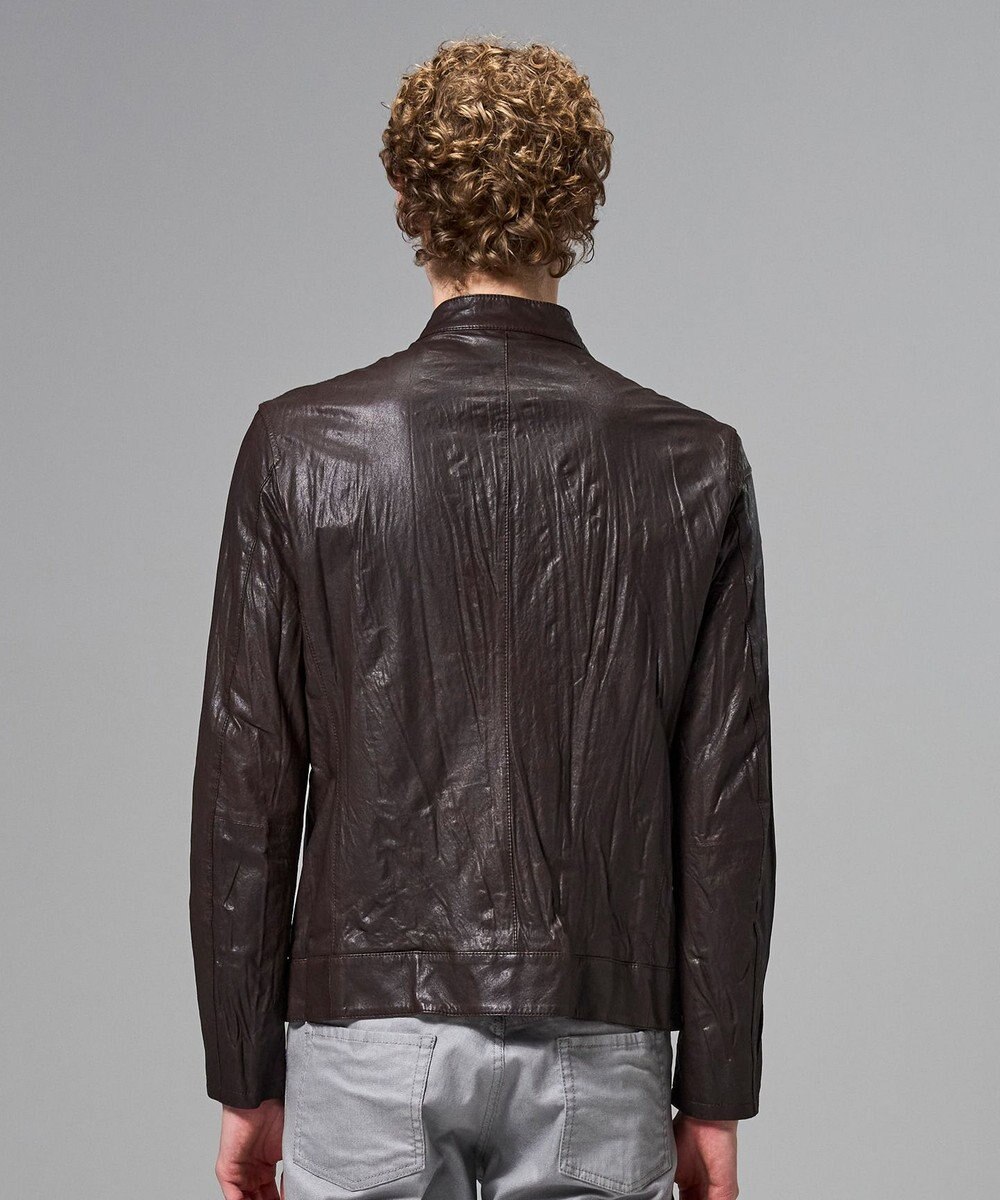 JOSEPH HOMME 【洗い加工】シュリンクエアレザー 　シングルライダースジャケット 