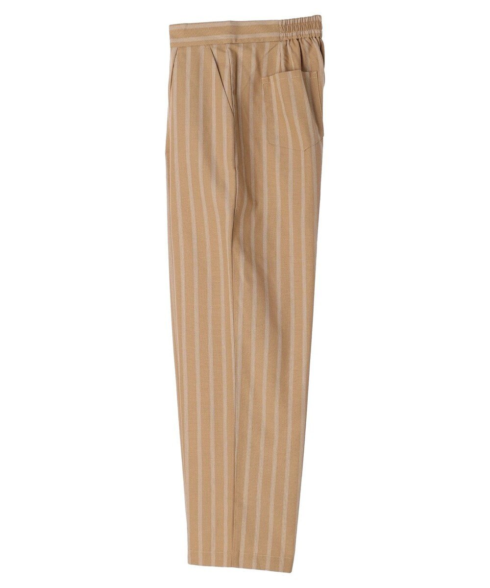 Green Parks 綿麻混タックストレートワイドパンツ 