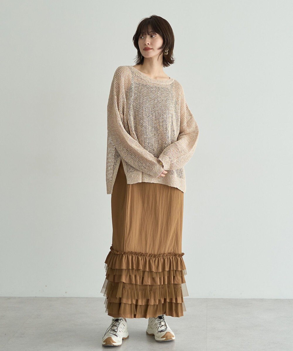 YECCA VECCA スラブメッシュルーズニット 