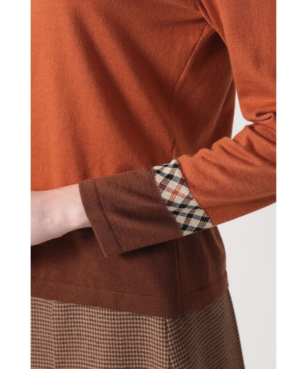 DAKS ジャカードクルーネックカーディガン 