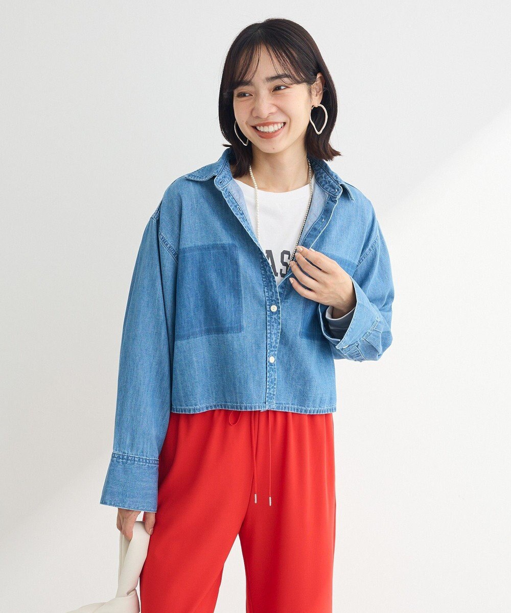 Green Parks ショート丈デニムシャツ 