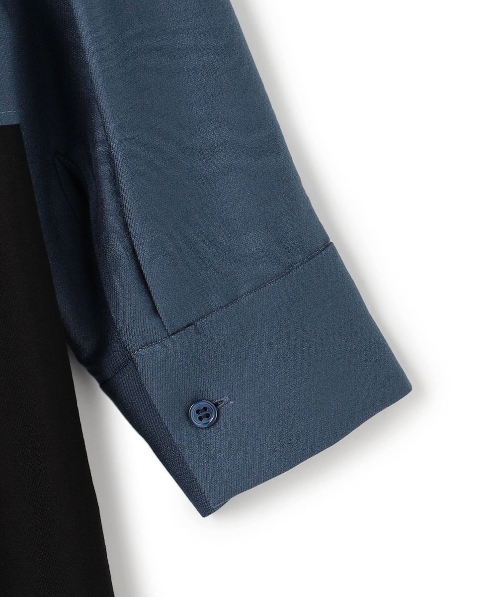 ICB 【洗える】ウールワッシャーツイル シャツドッキング ワンピース 