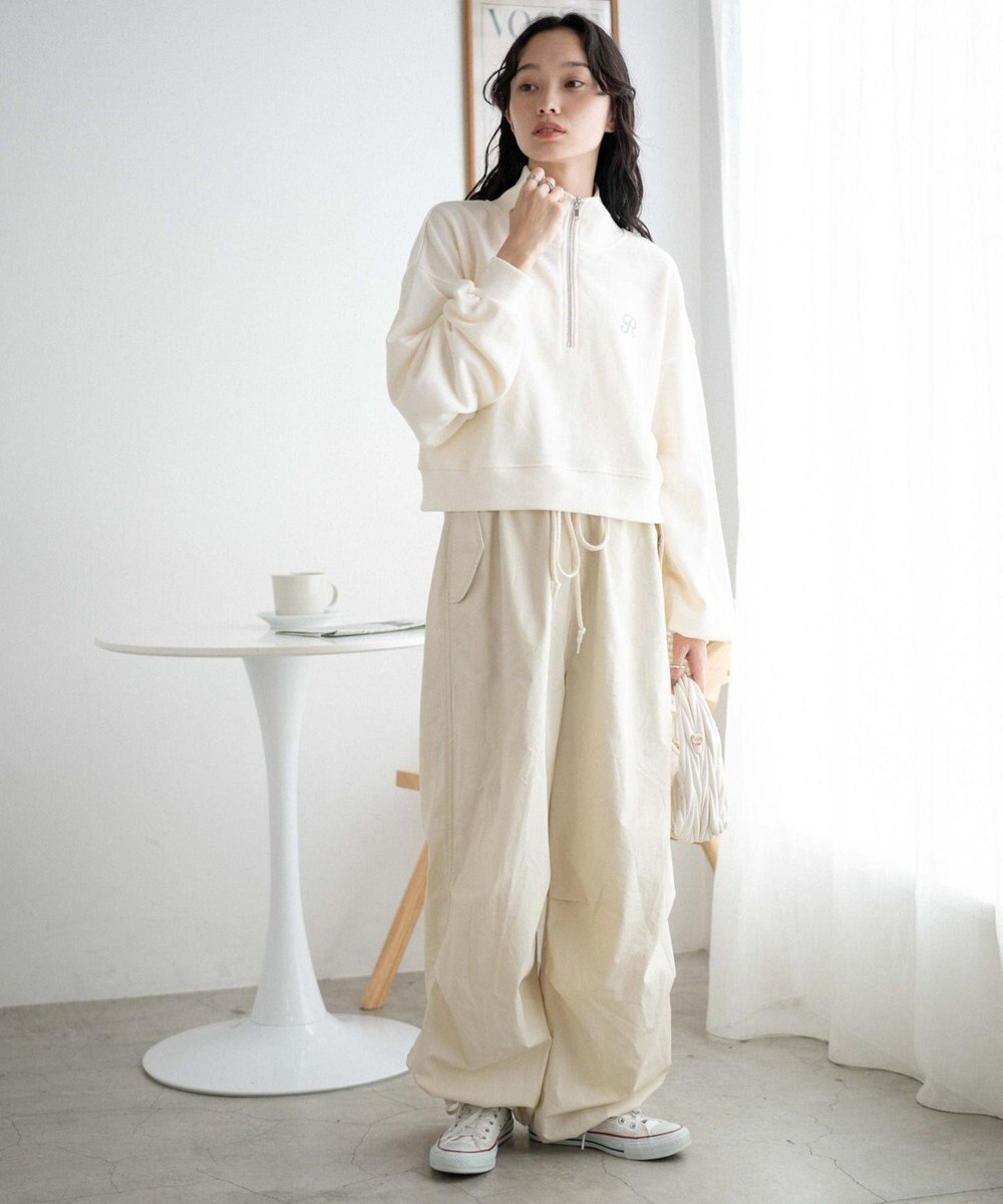 WEGO ハーフジップショートスウェット 