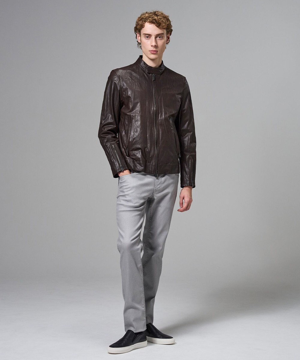 JOSEPH HOMME 【洗い加工】シュリンクエアレザー 　シングルライダースジャケット 