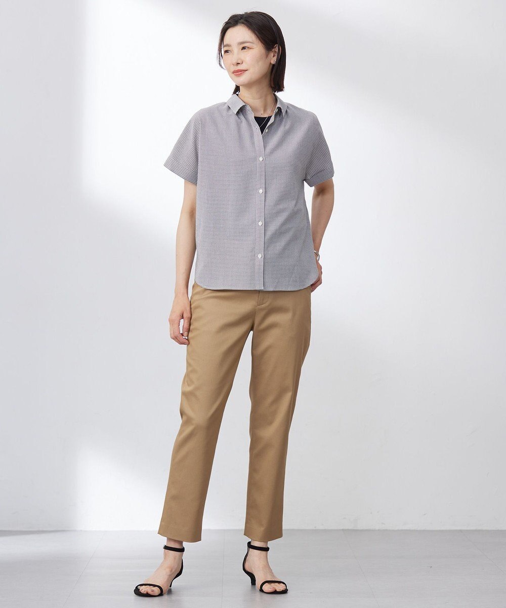 J.PRESS LADIES 【WEB限定・洗える】シャンブレーサテン テーパード パンツ 