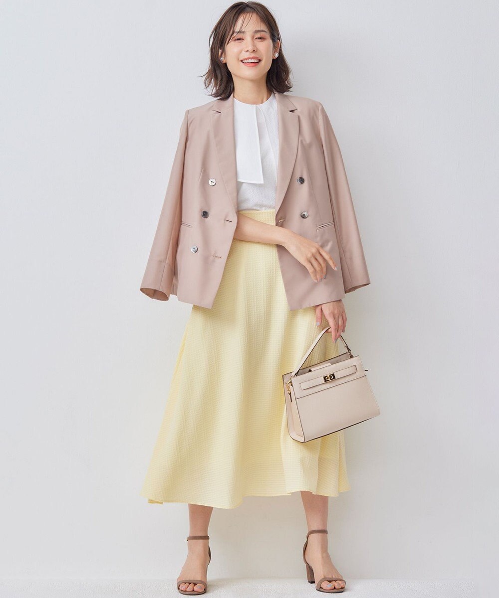 組曲 ステッチストライプドビー フレアスカート 