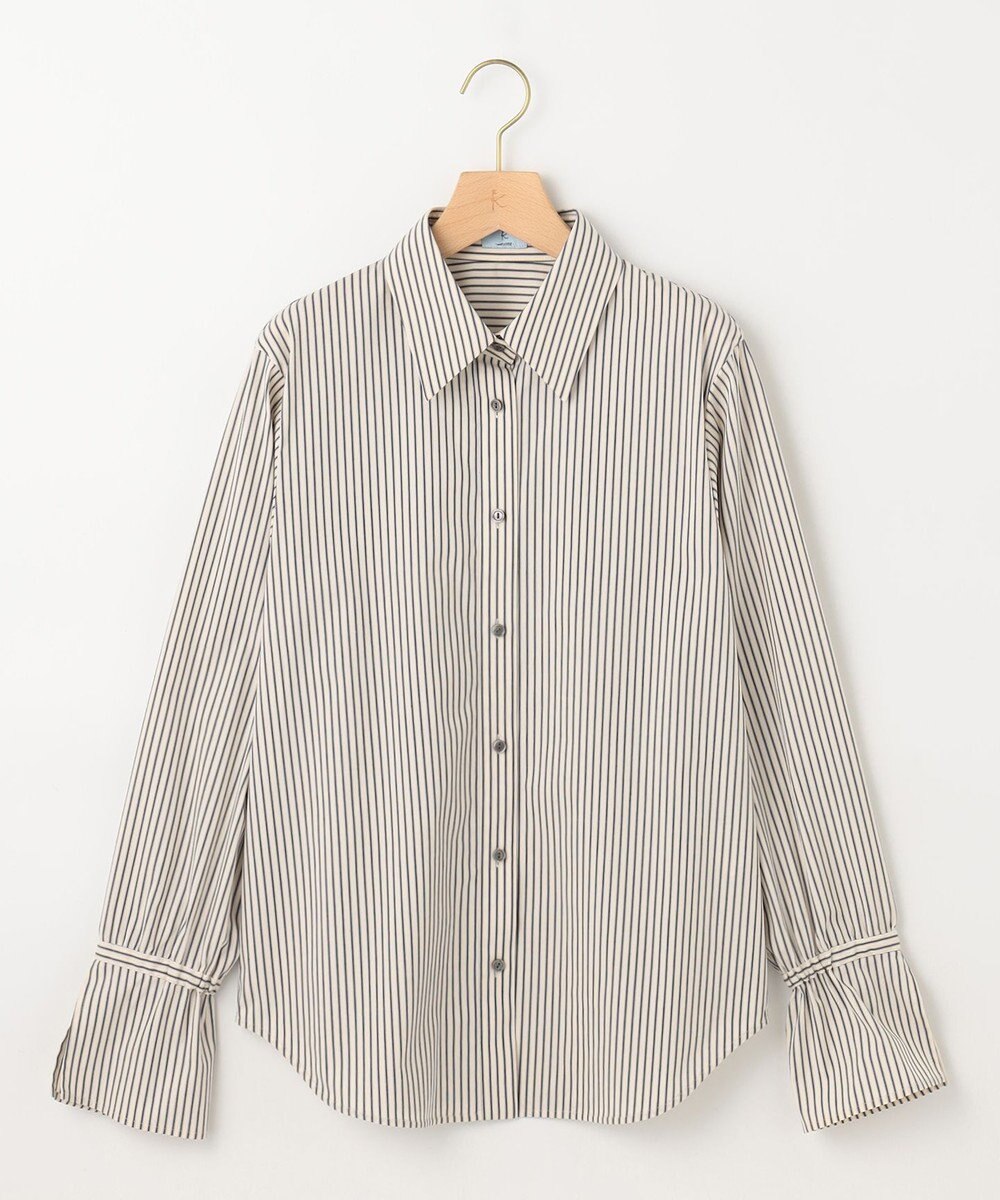 組曲 S コンパクトシャーティング フレア袖シャツ 