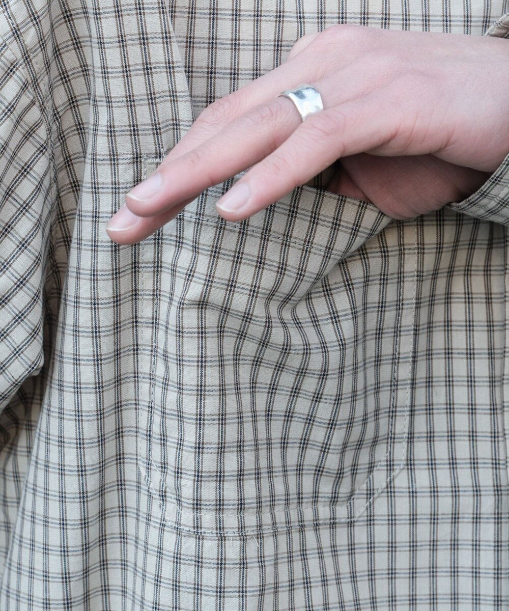 WEGO ミニマムチェックショートシャツ（LS） 