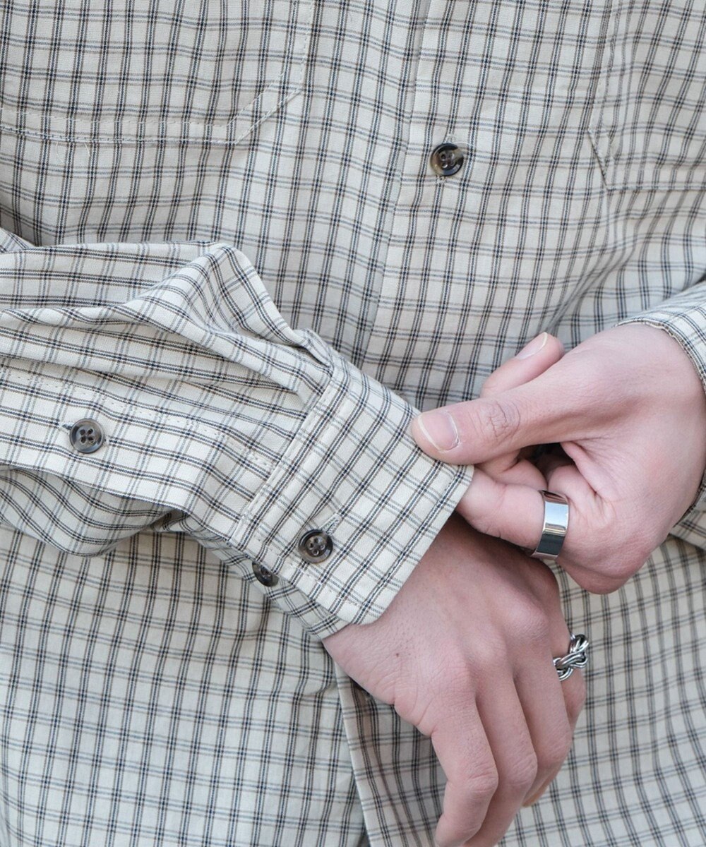 WEGO ミニマムチェックショートシャツ（LS） 