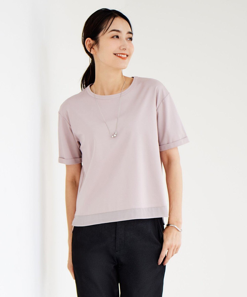 J.PRESS LADIES L 【接触冷感】コットンスムース カフス袖 カットソー 