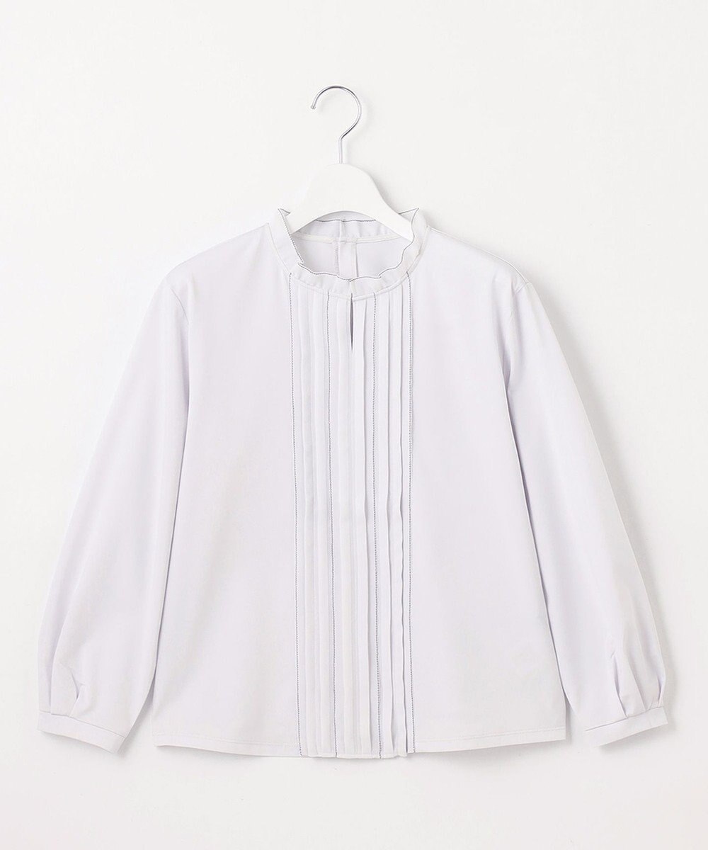 J.PRESS LADIES S 【吸水速乾】プレーティングジャージー フリル襟 カットソー 