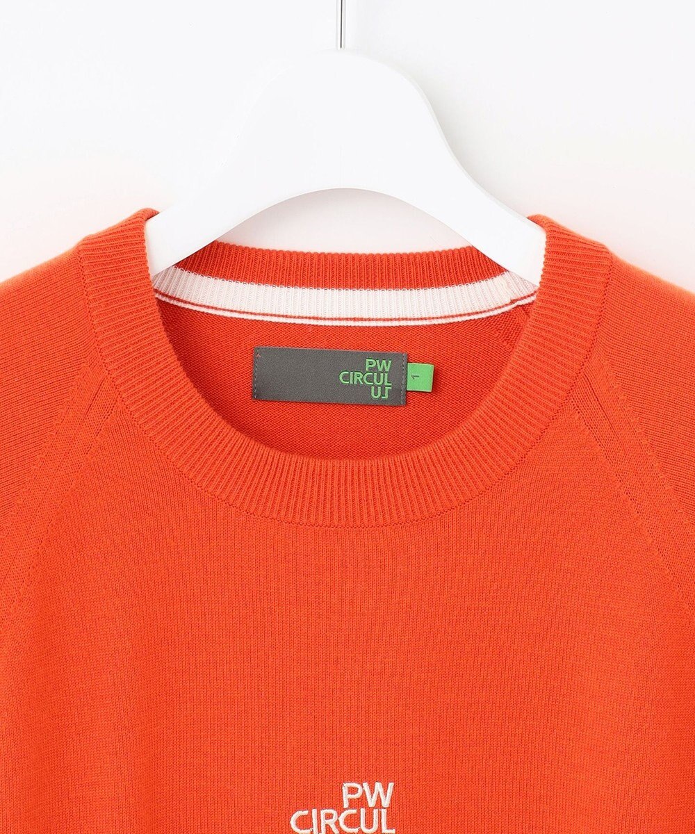 PW CIRCULUS 【WOMEN】【洗える】ロゴ ラグランスリーブ クルーネック ニット 