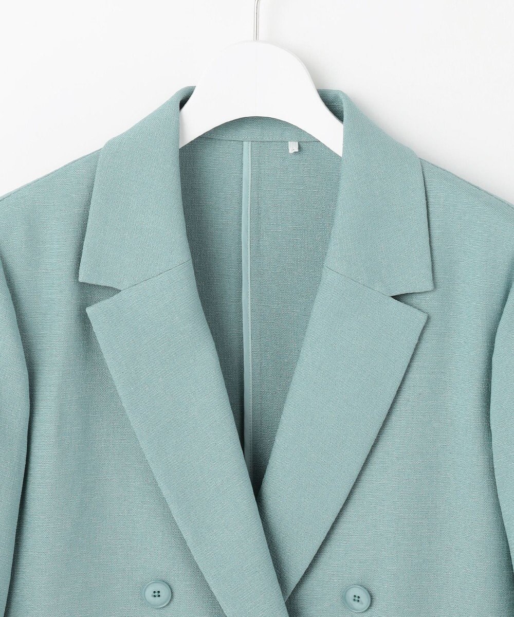 自由区 【ドラマ「明日はもっと いい日になる」着用】【セットアップ対応・接触冷感・洗える】リネンライクシンセティックテーラード ジャケット 