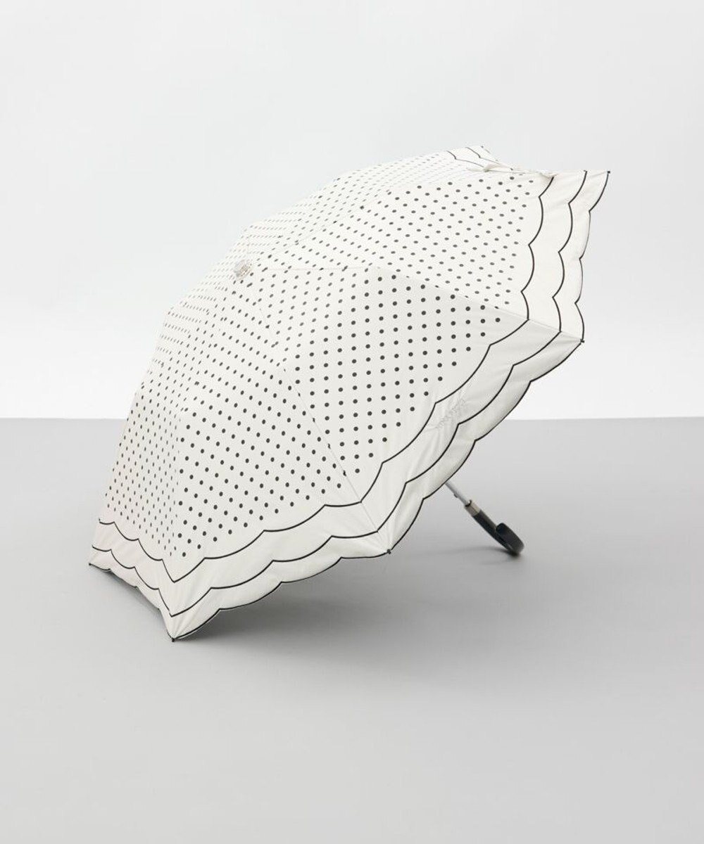 AURORA 【 NINA RICCI（ニナリッチ）】水玉プリント＆ビックスカラップ刺しゅう（折りたたみ傘） 