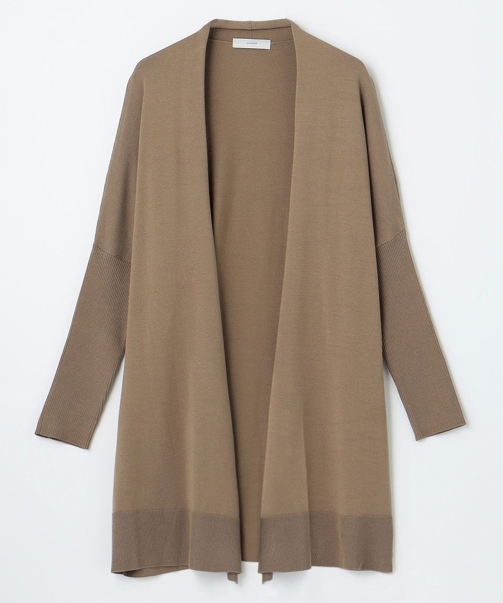 ANY 【洗濯機可】リブスリーブカーディガン 