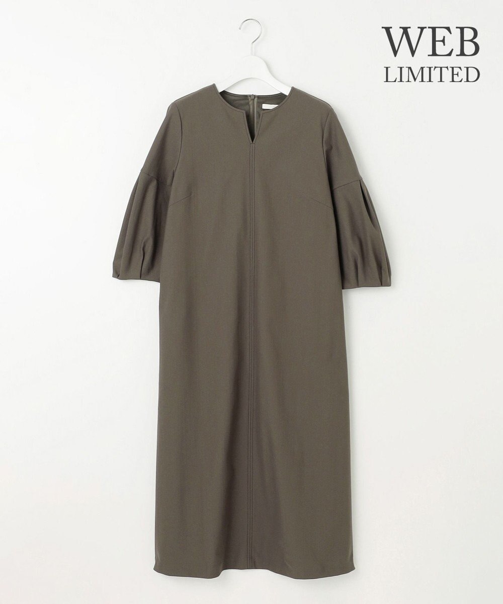 自由区 S 【WEB限定・洗える】カラミストレッチパフスリーブ ワンピース 