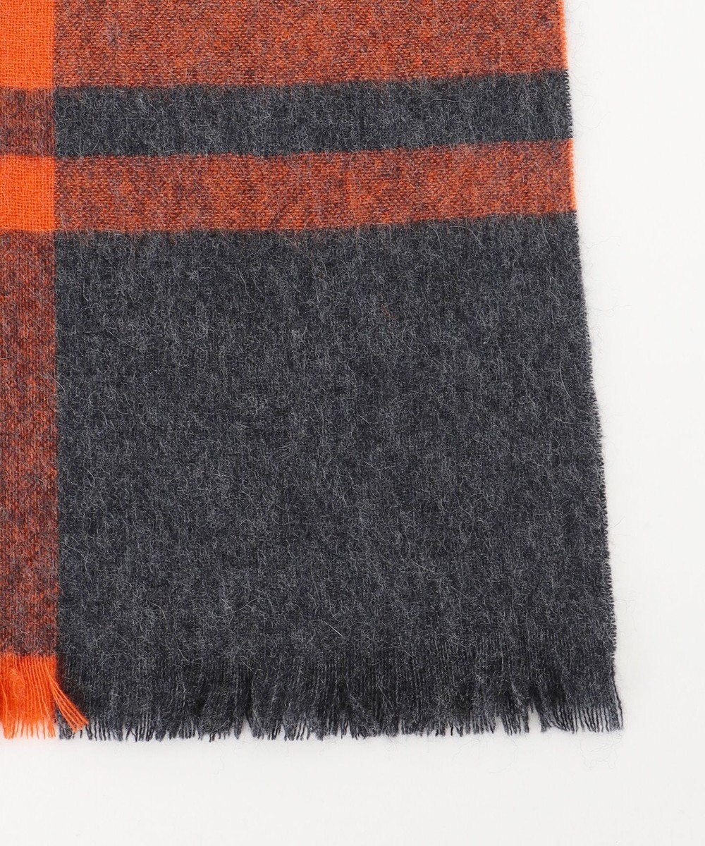 自由区 バイカラーチェック ストール 