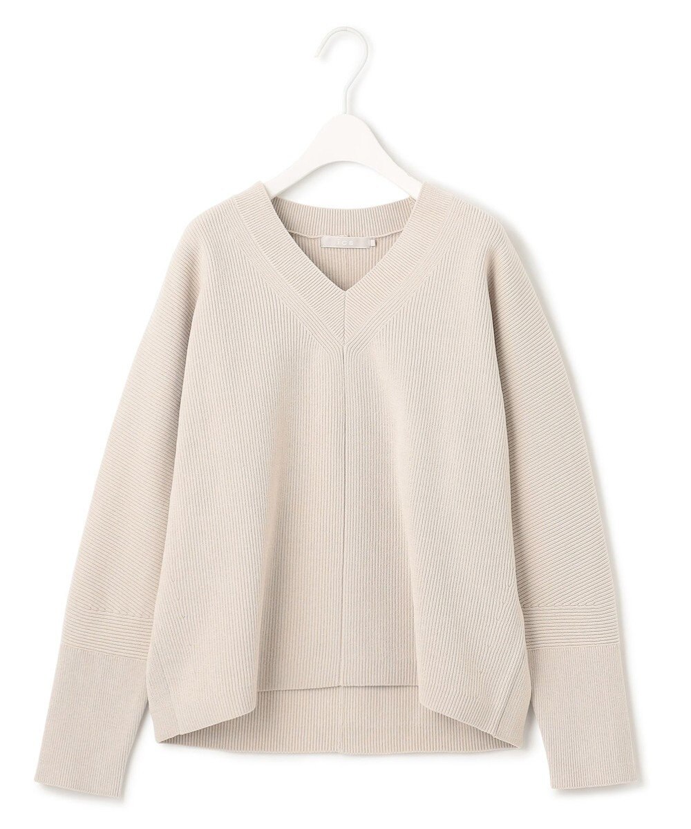 ICB 【洗える】コットンシェニール Vネックニット 