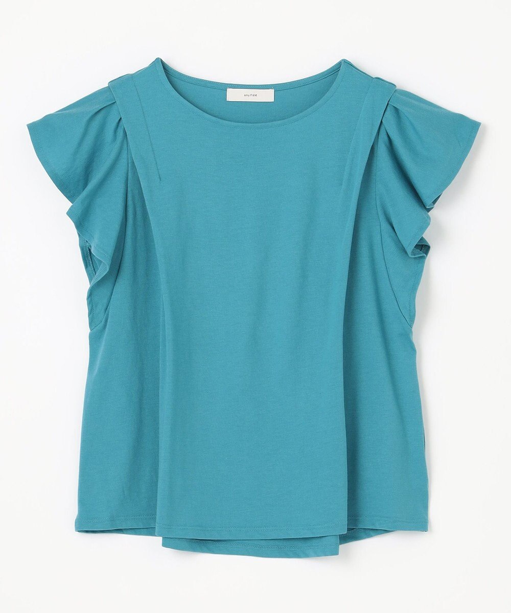 ANY 【接触冷感/UVケア/シワになりにくい】フレアスリーブ Tブラウス 