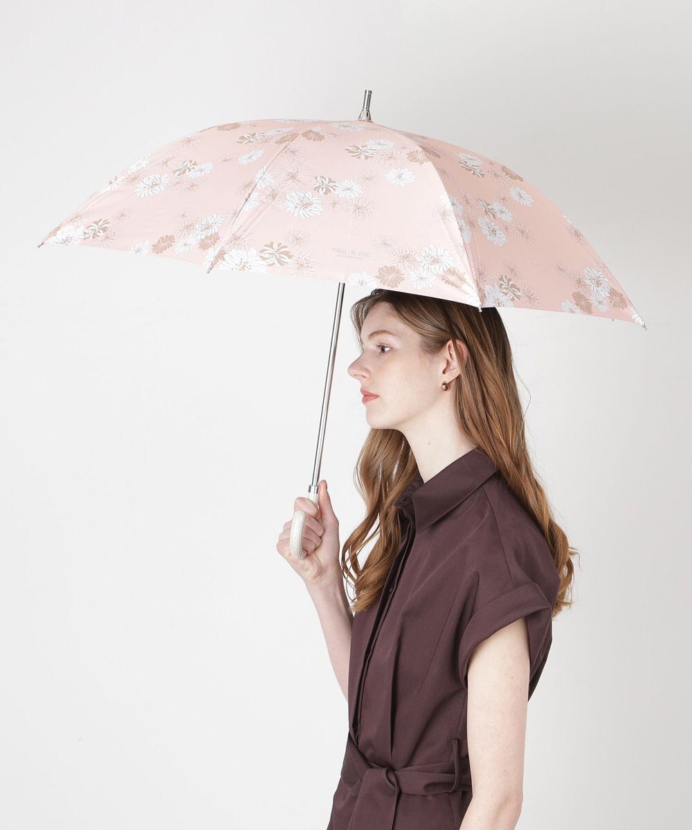 MOONBAT 【 遮光率100％/遮熱/UV】PAUL&JOE ACCESSOIRES(ポール&ジョー) 晴雨兼用日傘 クリザンテーム 総柄 花柄 長傘 