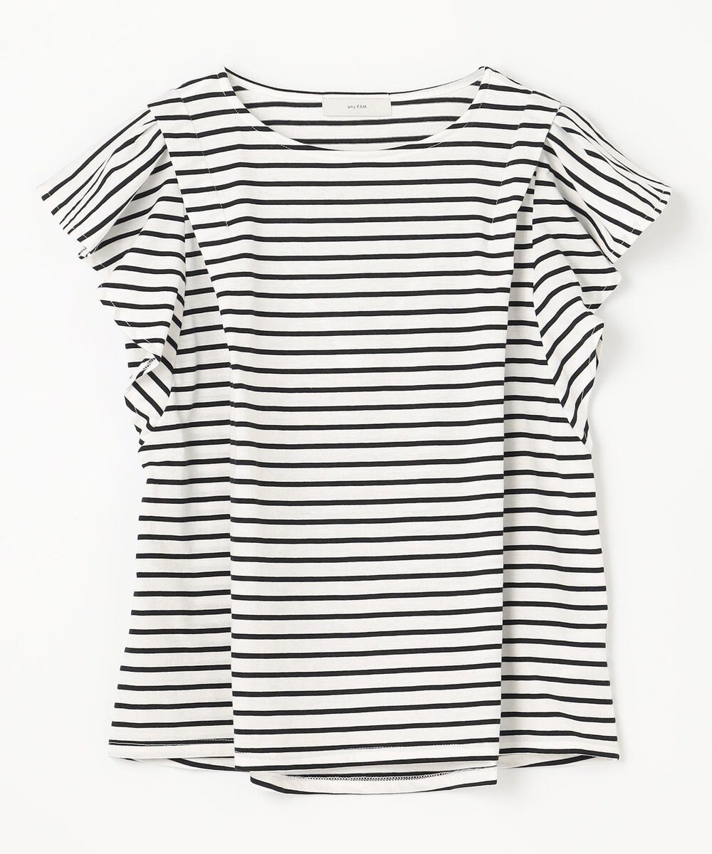 ANY 【接触冷感/UVケア/シワになりにくい】フレアスリーブ Tブラウス 