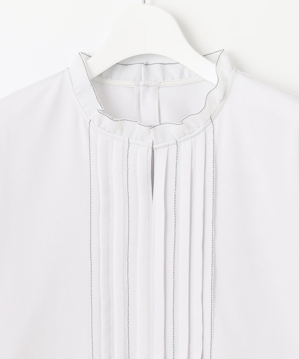 J.PRESS LADIES S 【吸水速乾】プレーティングジャージー フリル襟 カットソー 