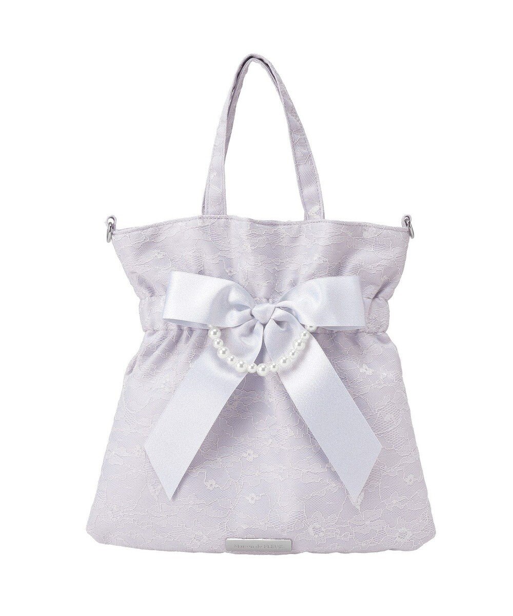 Maison de FLEUR ブルーマニアリボン２Ｗａｙトートバッグ 