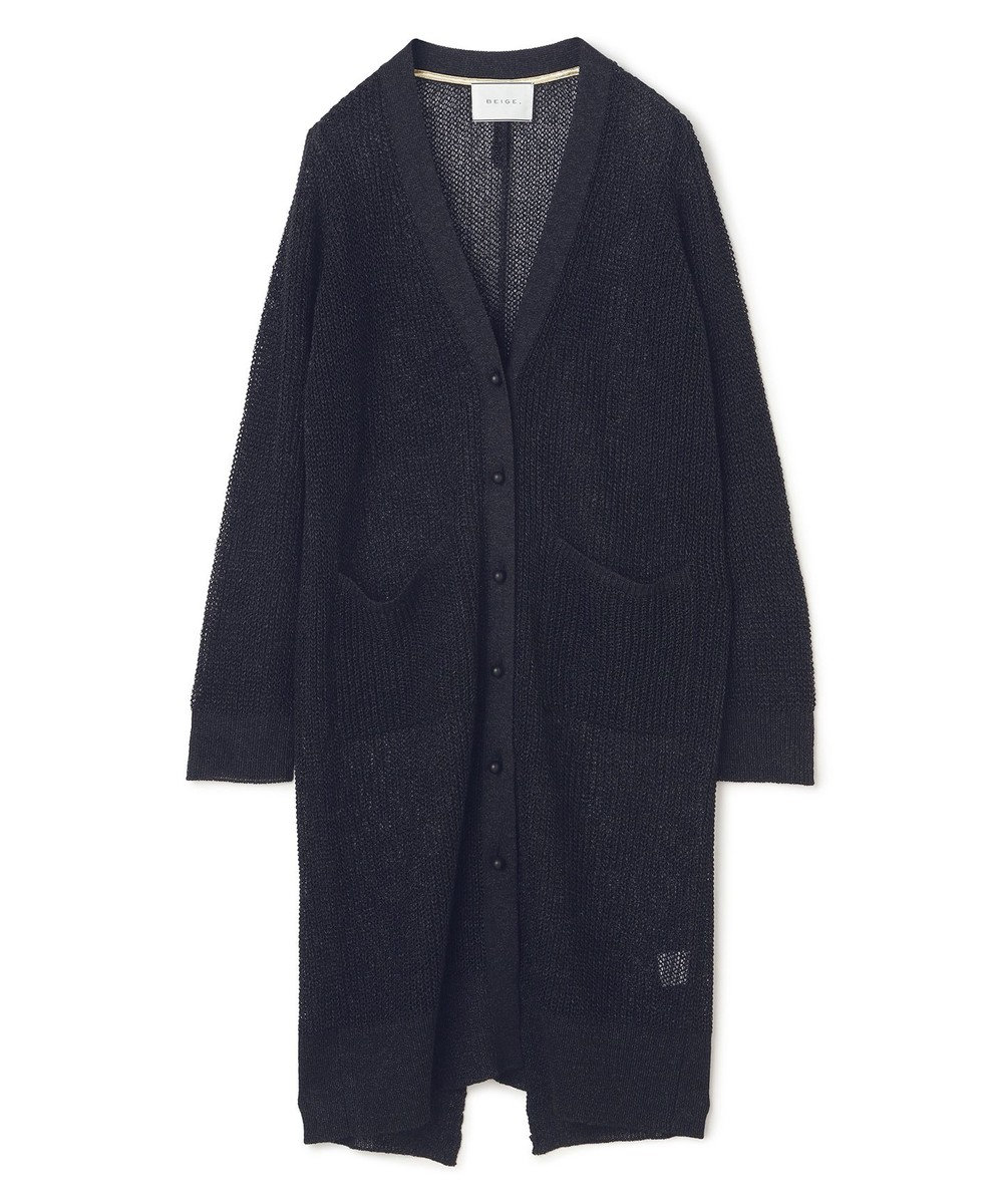 BEIGE， OPTICAL / ペーパーヤーンシアーロングカーディガン 