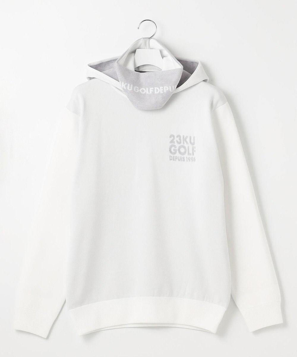 23区GOLF 【MEN】【ウォッシャブル】スヌード付き 裏モールパーカー ニット 