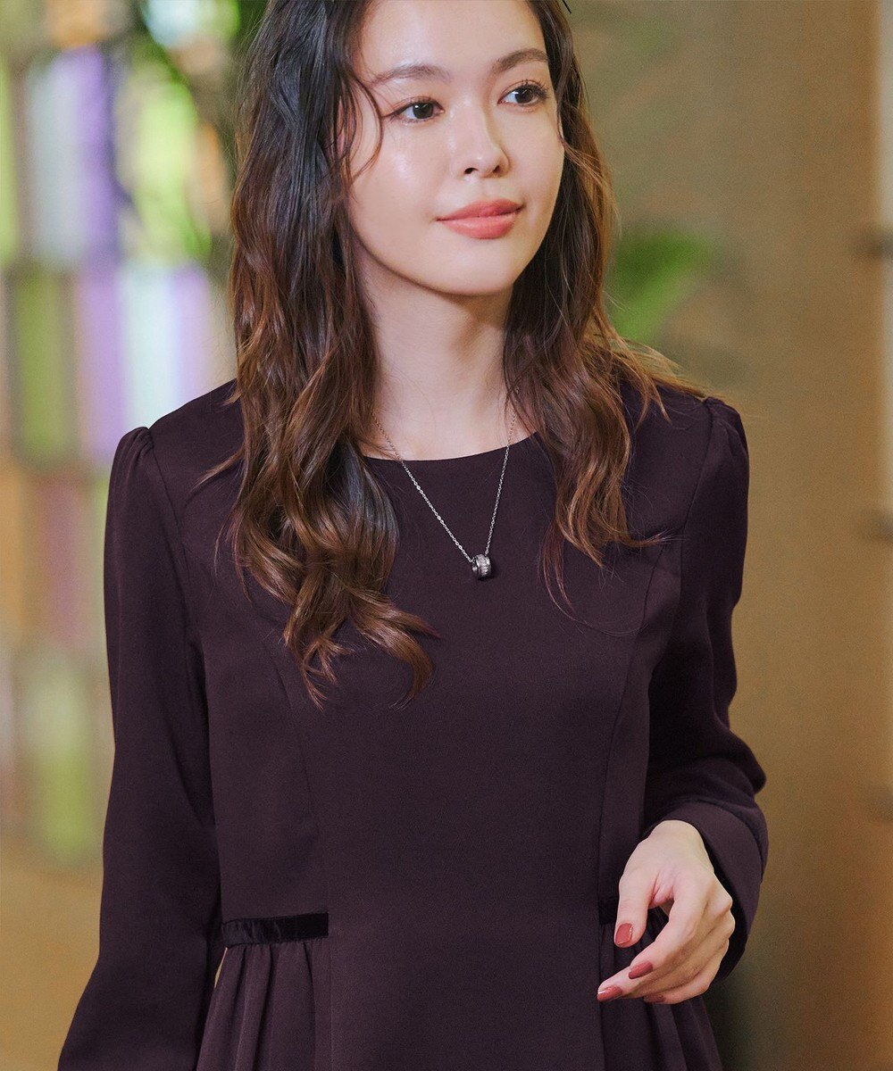 Tiaclasse 【安田美沙子さん着用・新色追加・洗える】ベロアラインフレアワンピース 