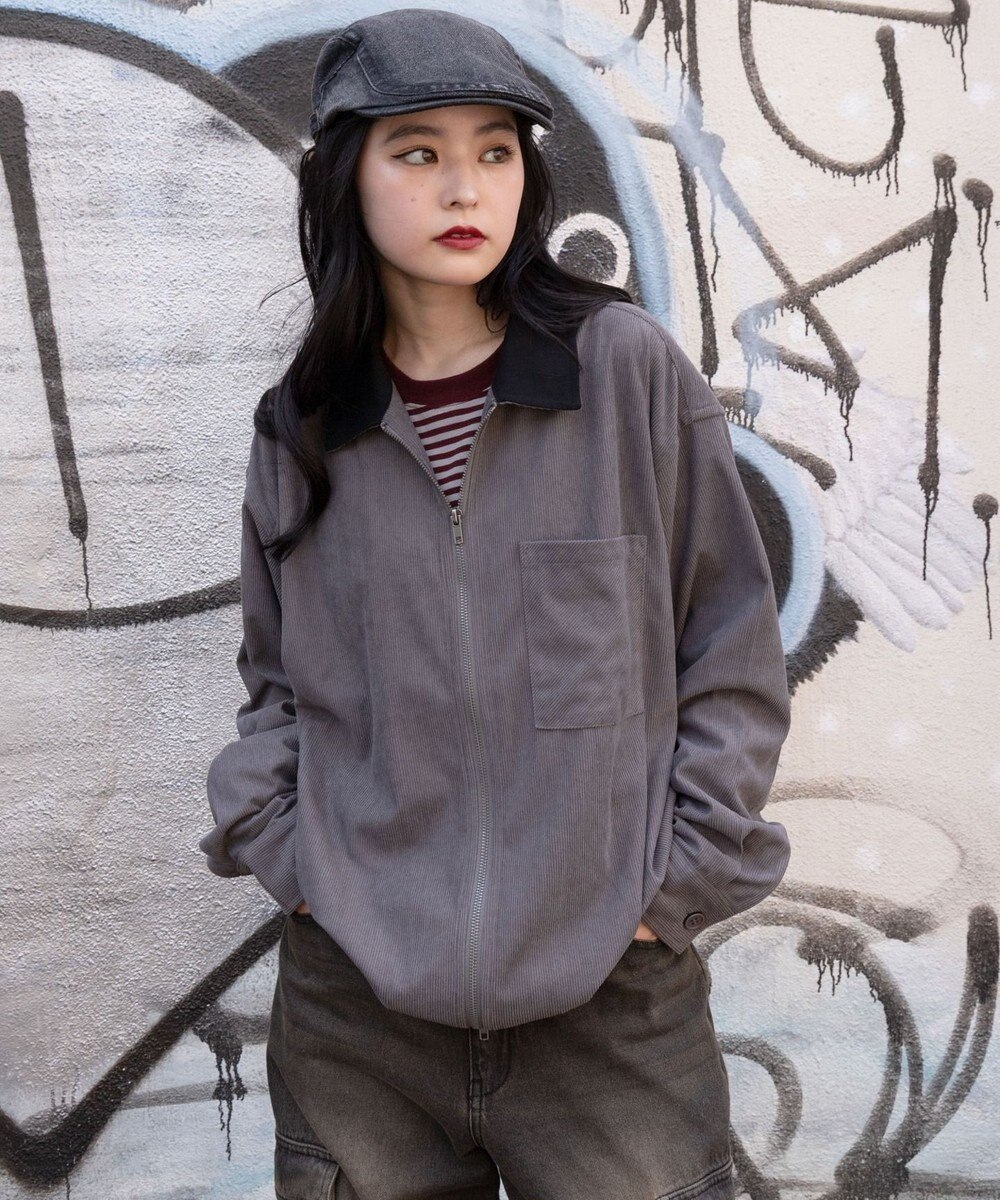 WEGO 【ユニセックス着用ITEM/MLサイズ展開】コーデュロイシャツジャケット 